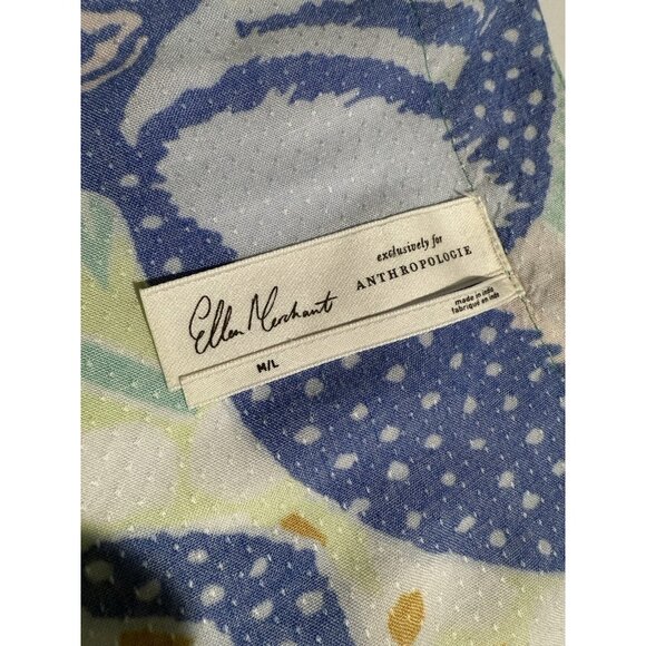 Ellen Merchant Anthropologie Tie Front Kaftan Sz M L Tie Front Tropical Beach - Picture 5 of 10